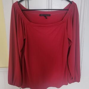 Women's Red Long Sleeve Top